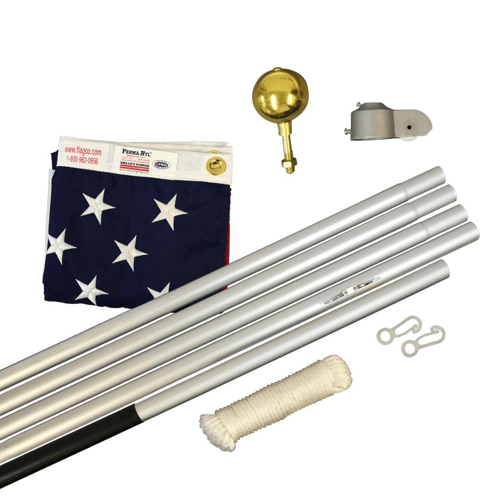Commander Flagpole Kit 20′ With US Flag