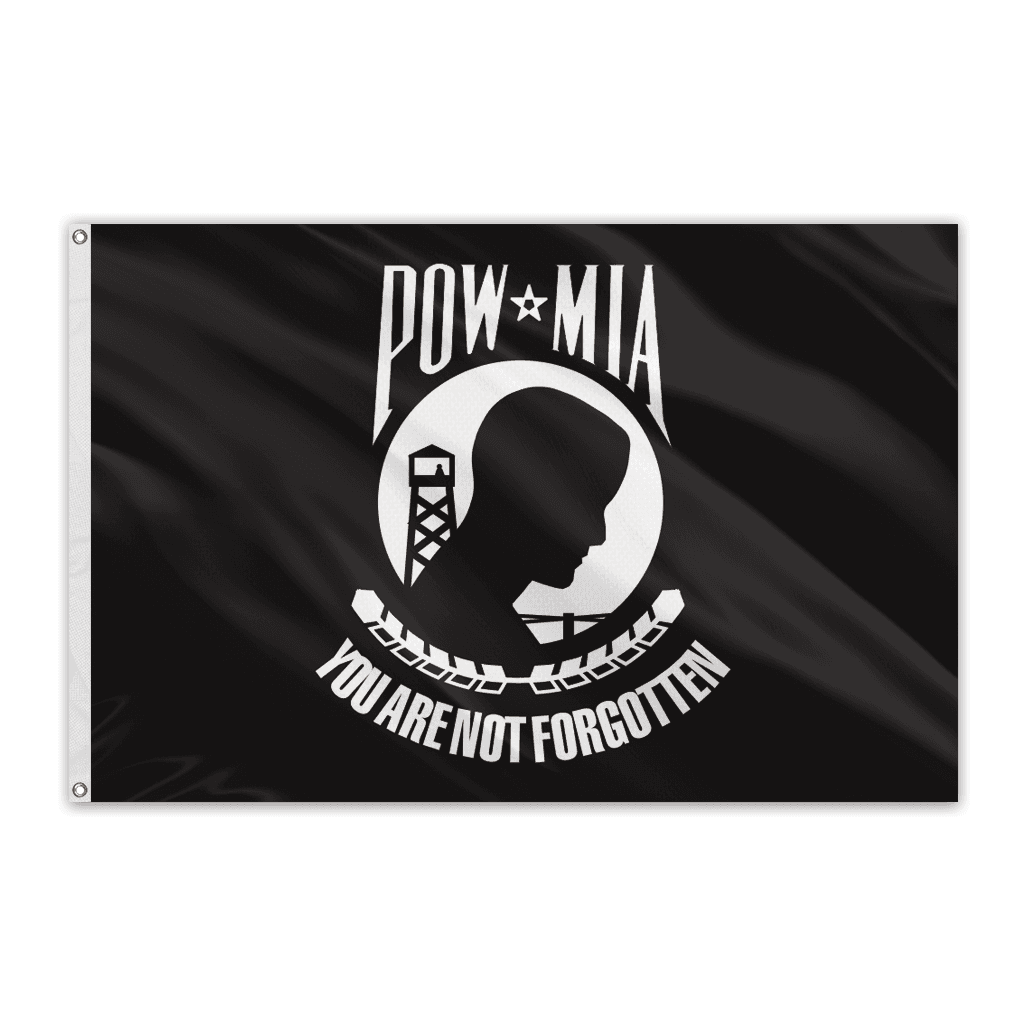 POW/MIA Single Sided Outdoor Perma-Nyl Nylon Flag – 12″x18″